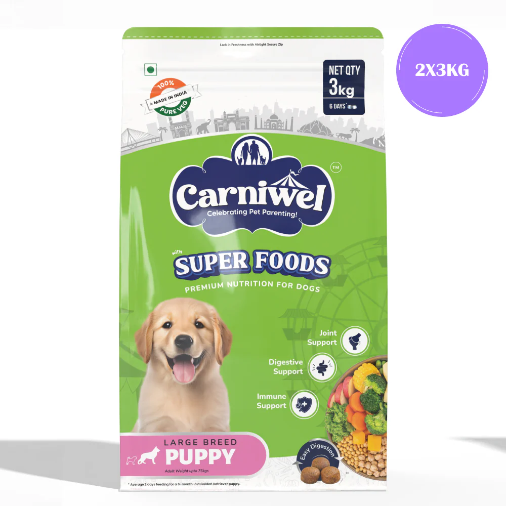 Carniwel Superfoods Veg Kibble for Large Breed Puppy Dog Dry Food - Image 9