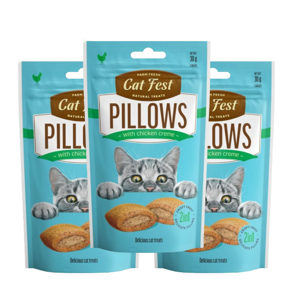 Catfest Pillows with Chicken Cream Cat Treats - Image 8