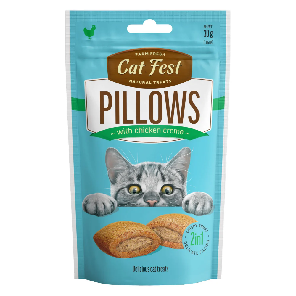 Catfest Pillows with Crab, Chicken and Salmon Cream Cat Treats Combo - Image 8