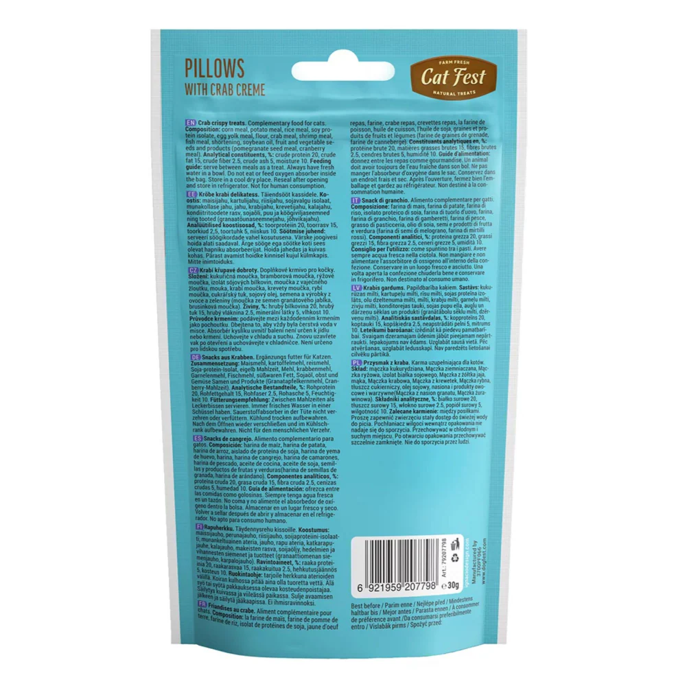 Catfest Pillows with Salmon and Crab Cream Cat Treats Combo - Image 10