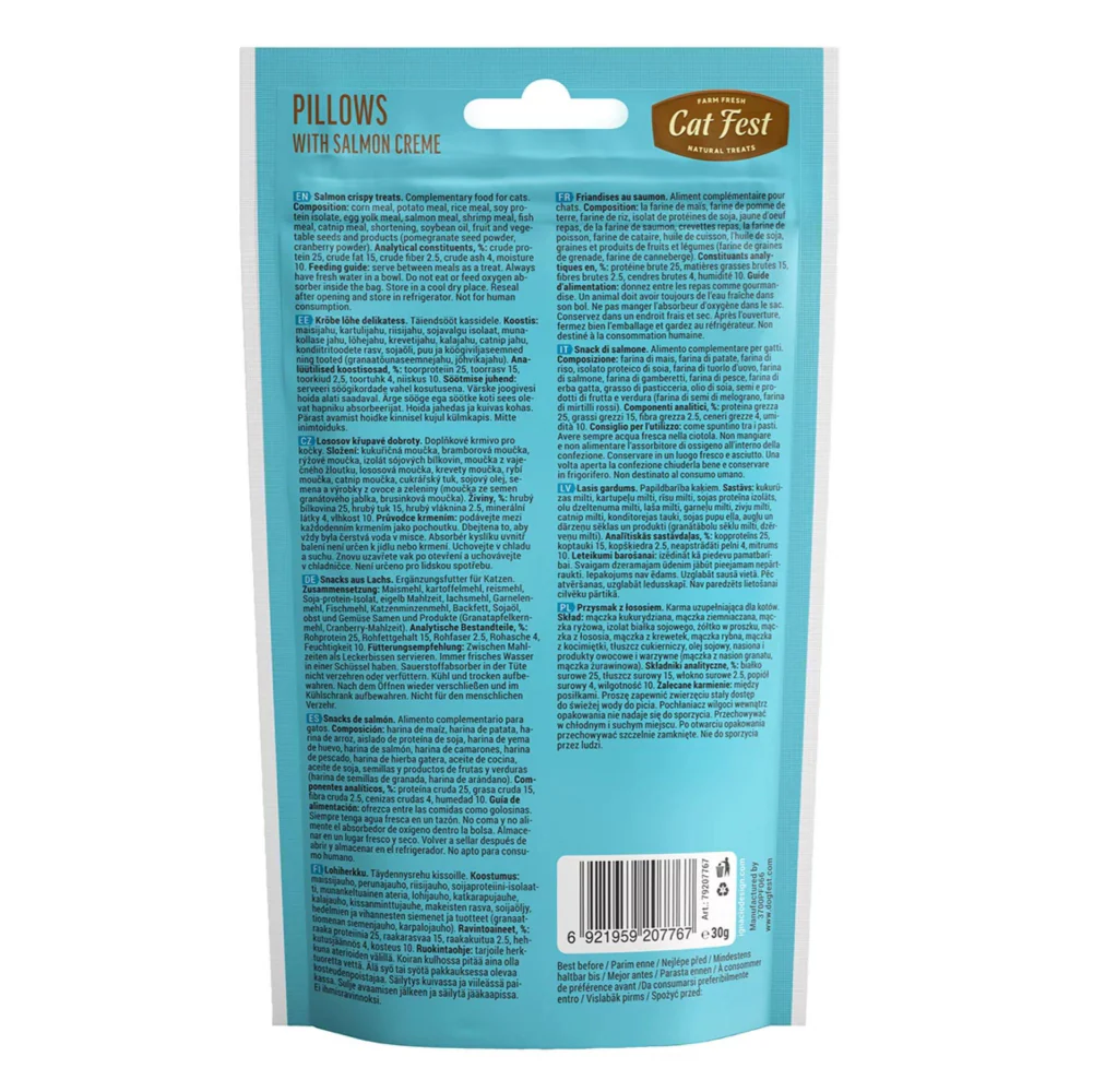 Catfest Pillows with Salmon and Crab Cream Cat Treats Combo - Image 3