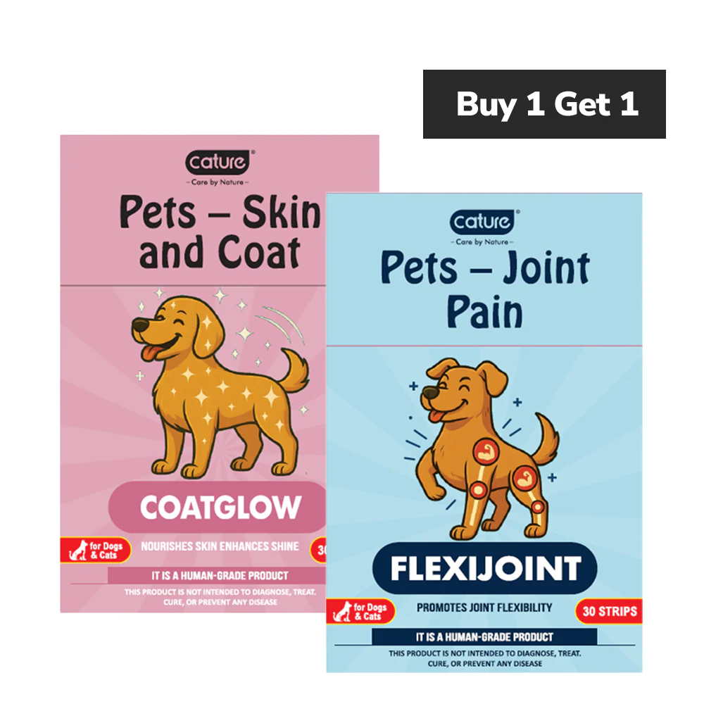 Cature Care by Nature Coatglow & Flexijoint Dissolving Oral Strips for Dogs and Cats (Buy 1 Get 1)