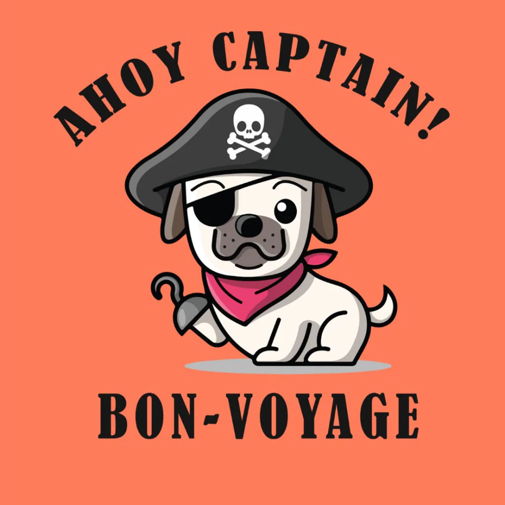 Cheeku Ahoy Captain Graphic Cotton T Shirt for Dogs and Cats (Orange) - Image 4