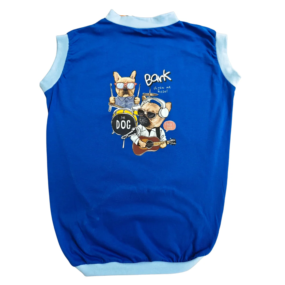 Cheeku Bark Graphic Cotton T Shirt For Dogs & Cats (Blue) - Image 3