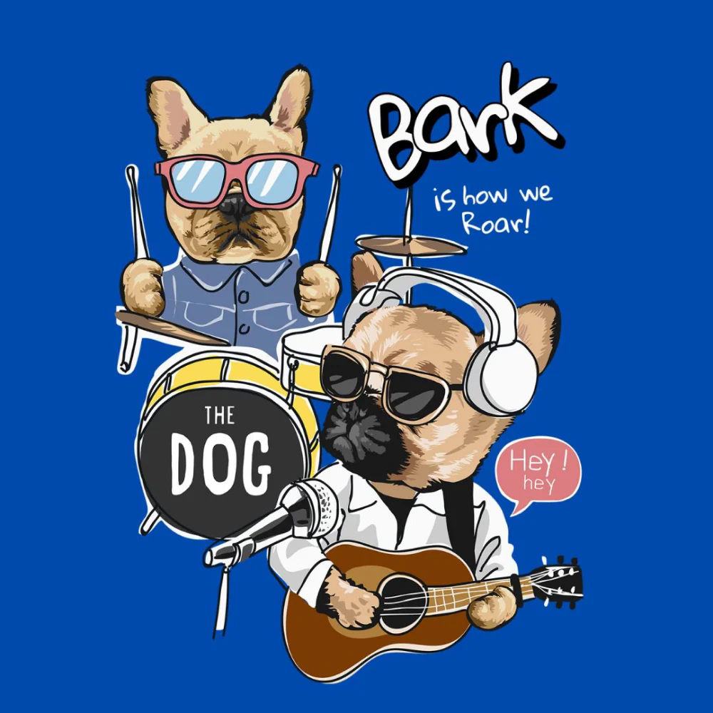 Cheeku Bark Graphic Cotton T Shirt For Dogs & Cats (Blue) - Image 4