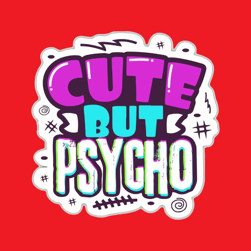 Cheeku Cute But Psycho Graphic Cotton T Shirt for Dogs and Cats (Red) - Image 4