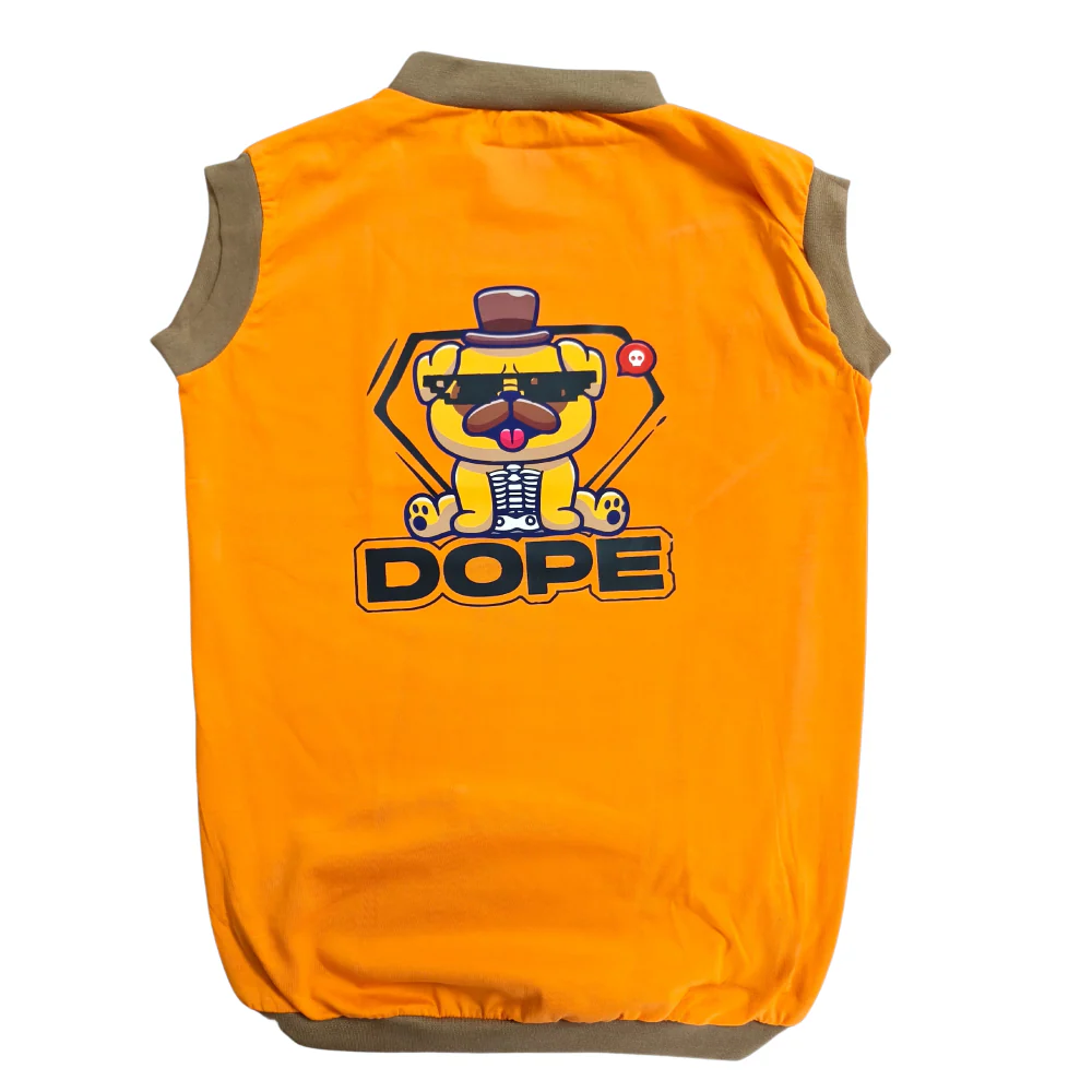 Cheeku Dope Graphic Cotton T Shirt for Dogs and Cats (Orange) - Image 3