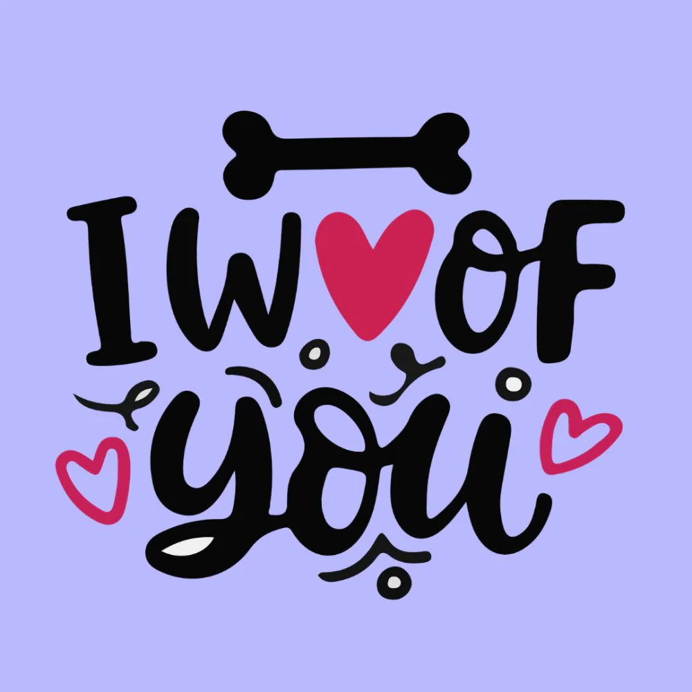 Cheeku I Woof You Graphic Cotton T Shirt for Dogs and Cats (Lavender) - Image 4