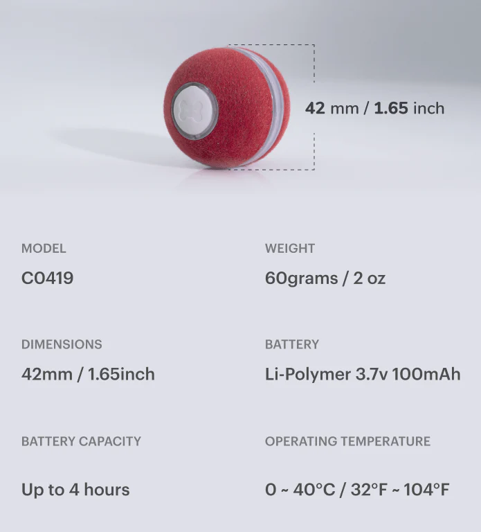 Cheerble Electronic Ball Toy for Cats (Red) - Image 10