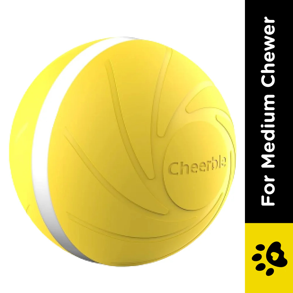 Cheerble Wicked Ball Interactive Toy for Dogs (Yellow) | For Medium Chewers - Image 2