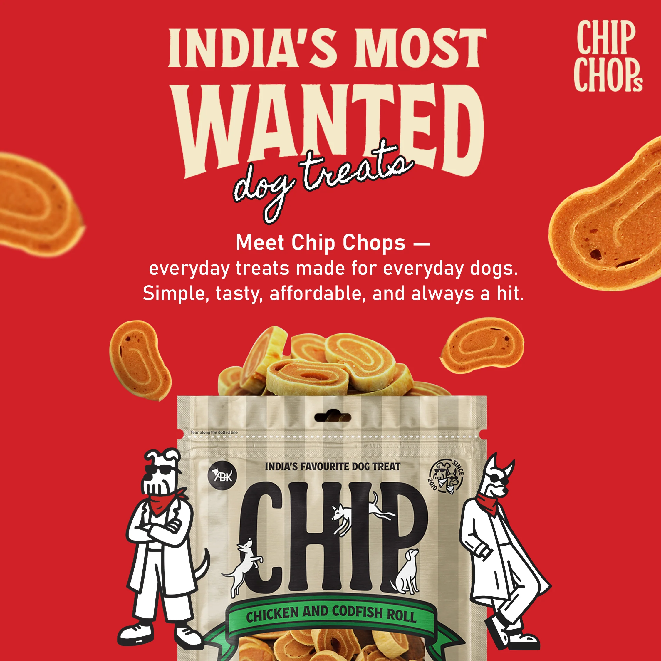 Chip Chops Chicken and Codfish Rolls Dog Treats - Image 2