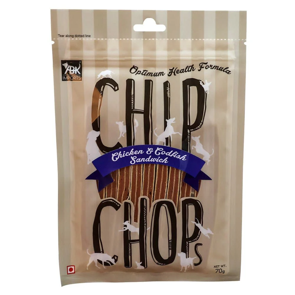 Chip Chops Chicken and Codfish Rolls, Diced Chicken and Chicken and Codfish Sandwich Dog Treats Combo - Image 16