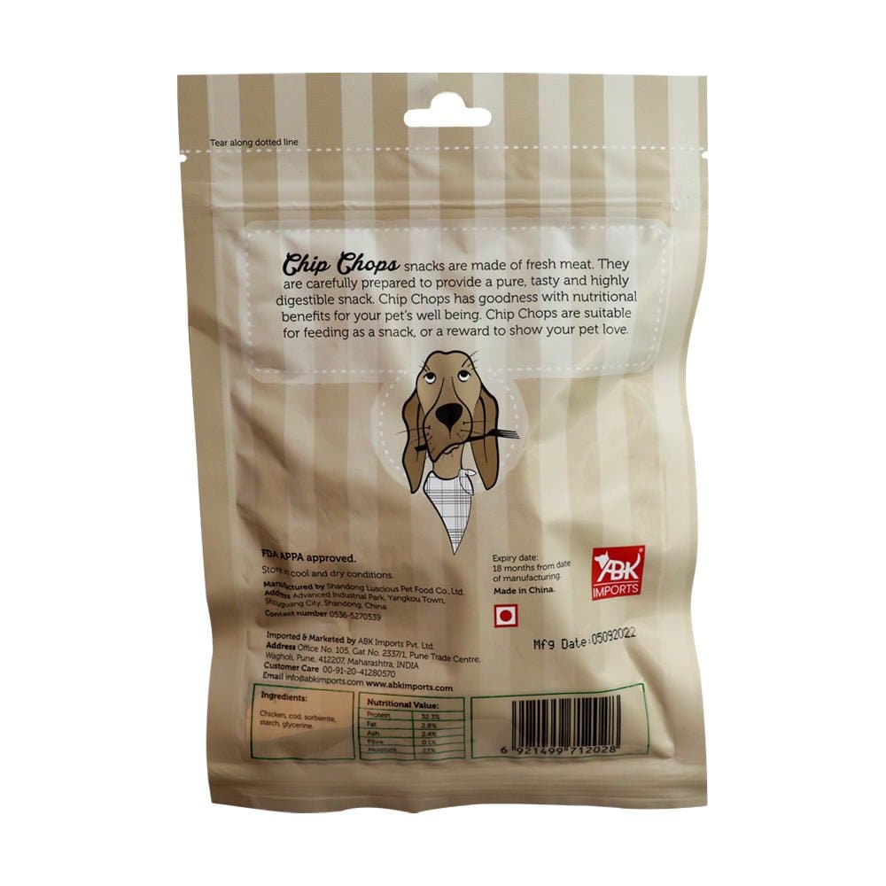 Chip Chops Chicken and Codfish Rolls, Diced Chicken and Chicken and Codfish Sandwich Dog Treats Combo - Image 3