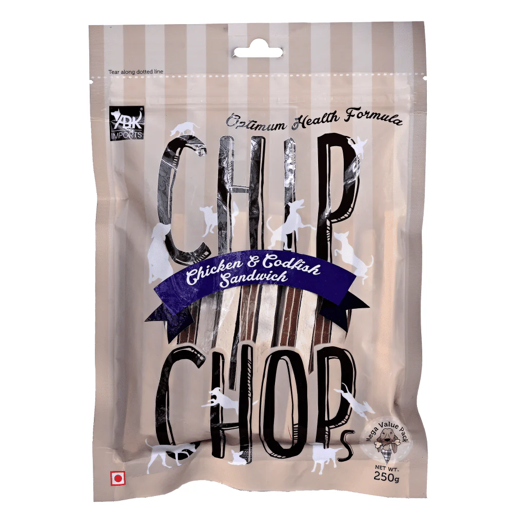 Chip Chops Diced Chicken, Chicken and Codfish Sandwich and Chicken Tenders Dog Treats Combo (Pack of 3) - Image 3
