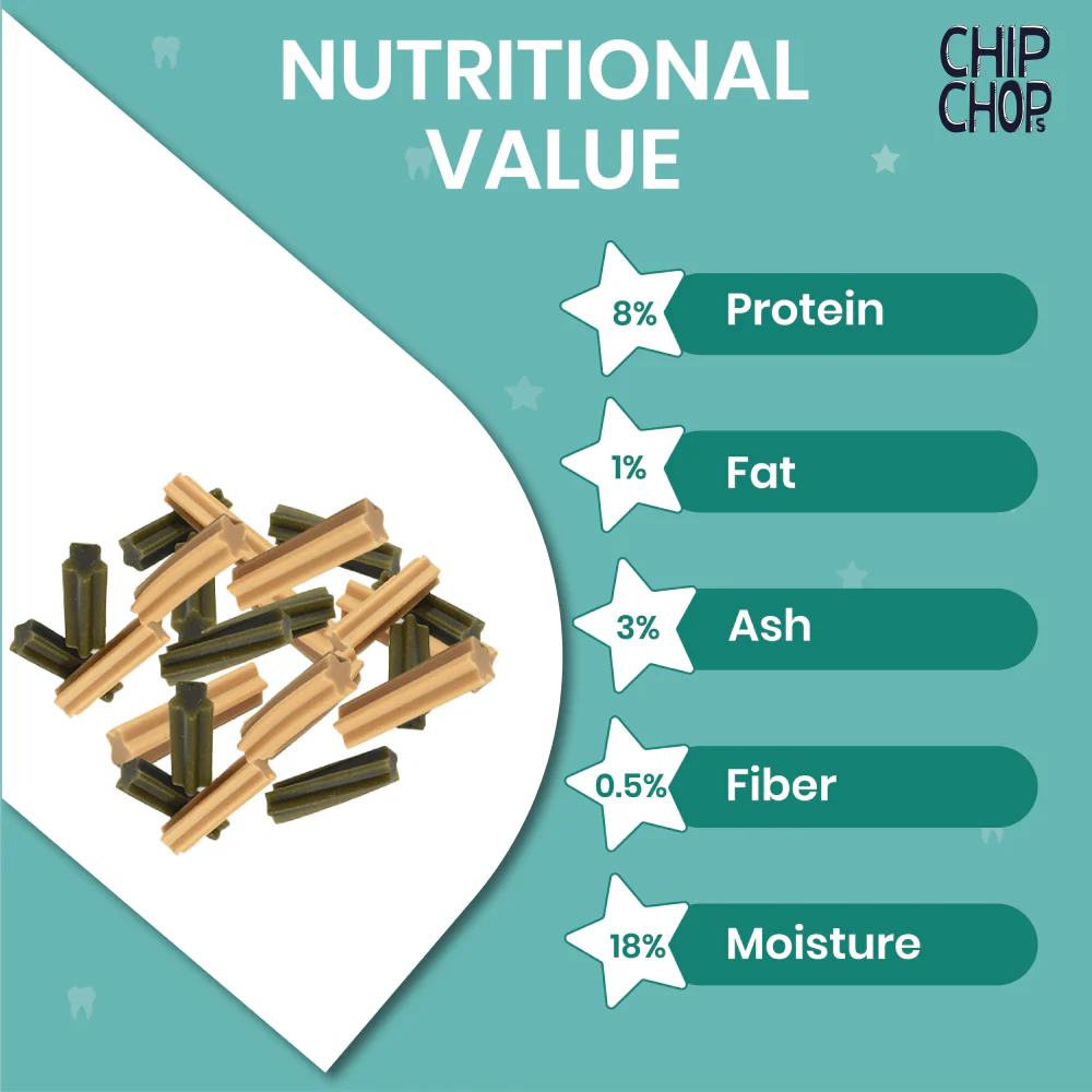 Chip Chops Star Dental Stix Chicken and Green Tea Flavored Dog Treats - Image 5