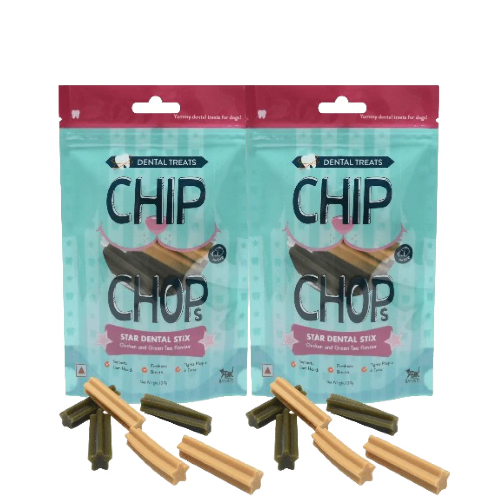 Chip Chops Star Dental Stix Chicken and Green Tea Flavored Dog Treats - Image 8