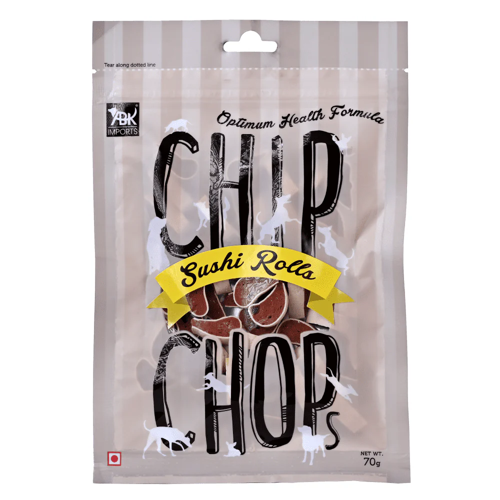 Chip Chops Sushi Rolls, Roast Chicken Strips and Biscuit Twined with Chicken Dog Treats Combo (3 x 70g) - Image 5