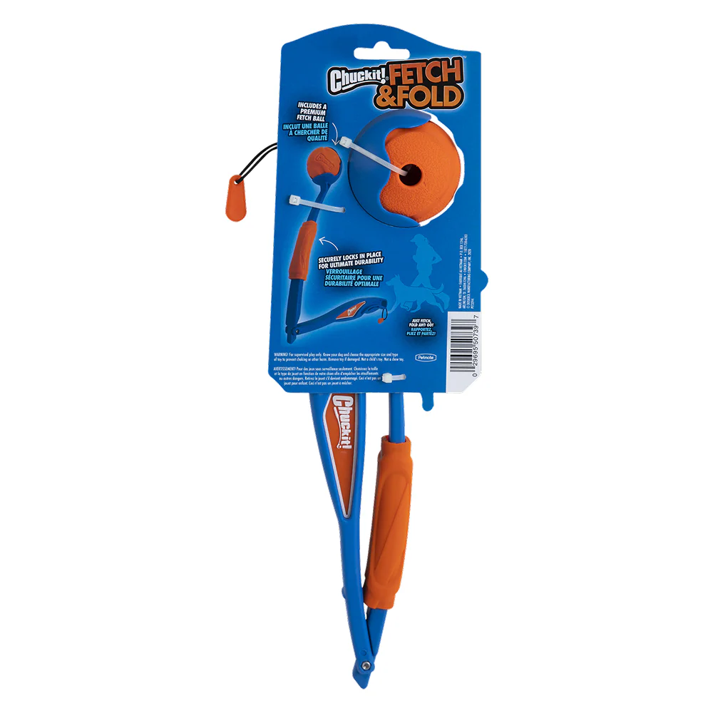 Chuckit! Fetch and Fold Ball Launcher for Dogs (Blue/Orange) - Image 2