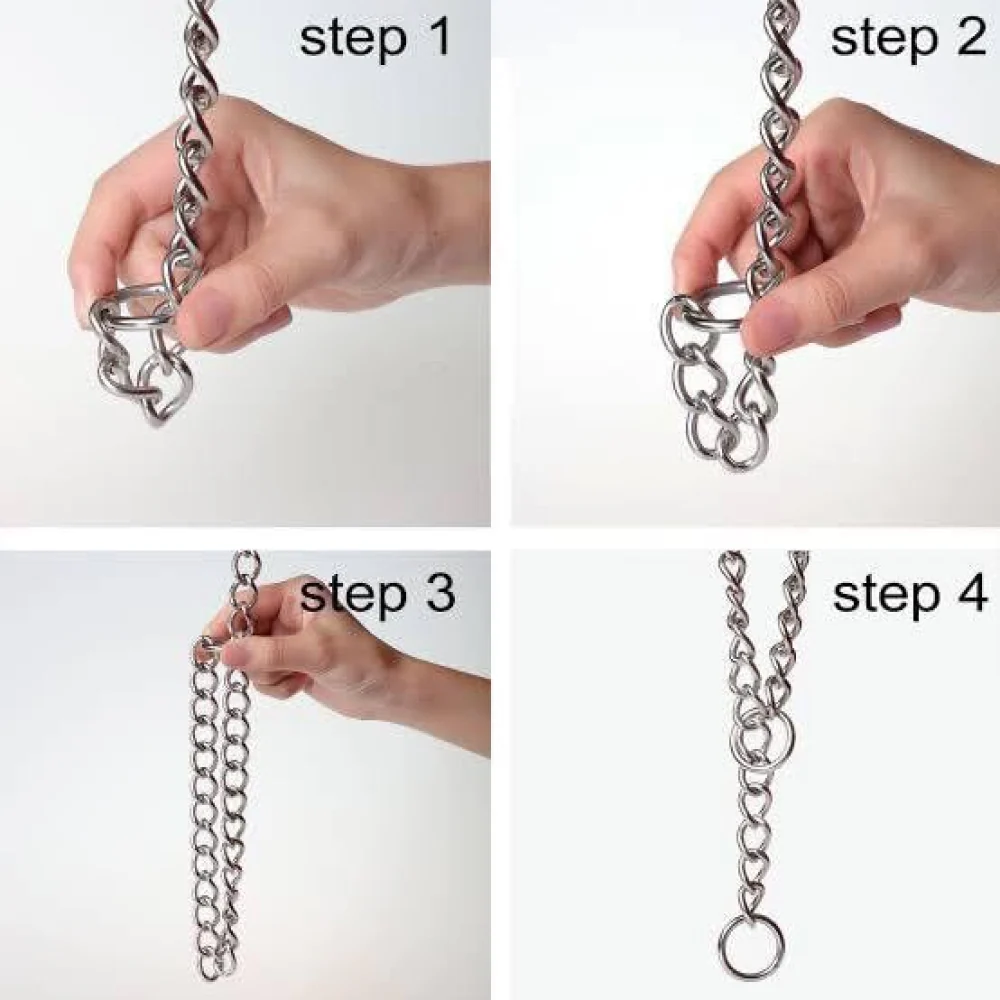 Chullbull Adjustable and Durable Chrome Plated Chain Leash and Choke Collar for Dogs - Image 3