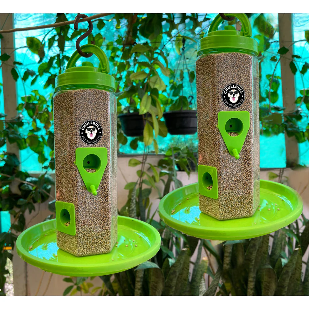 Chullbull Balcony Grill Food Feeder for Birds (Green) - Image 2