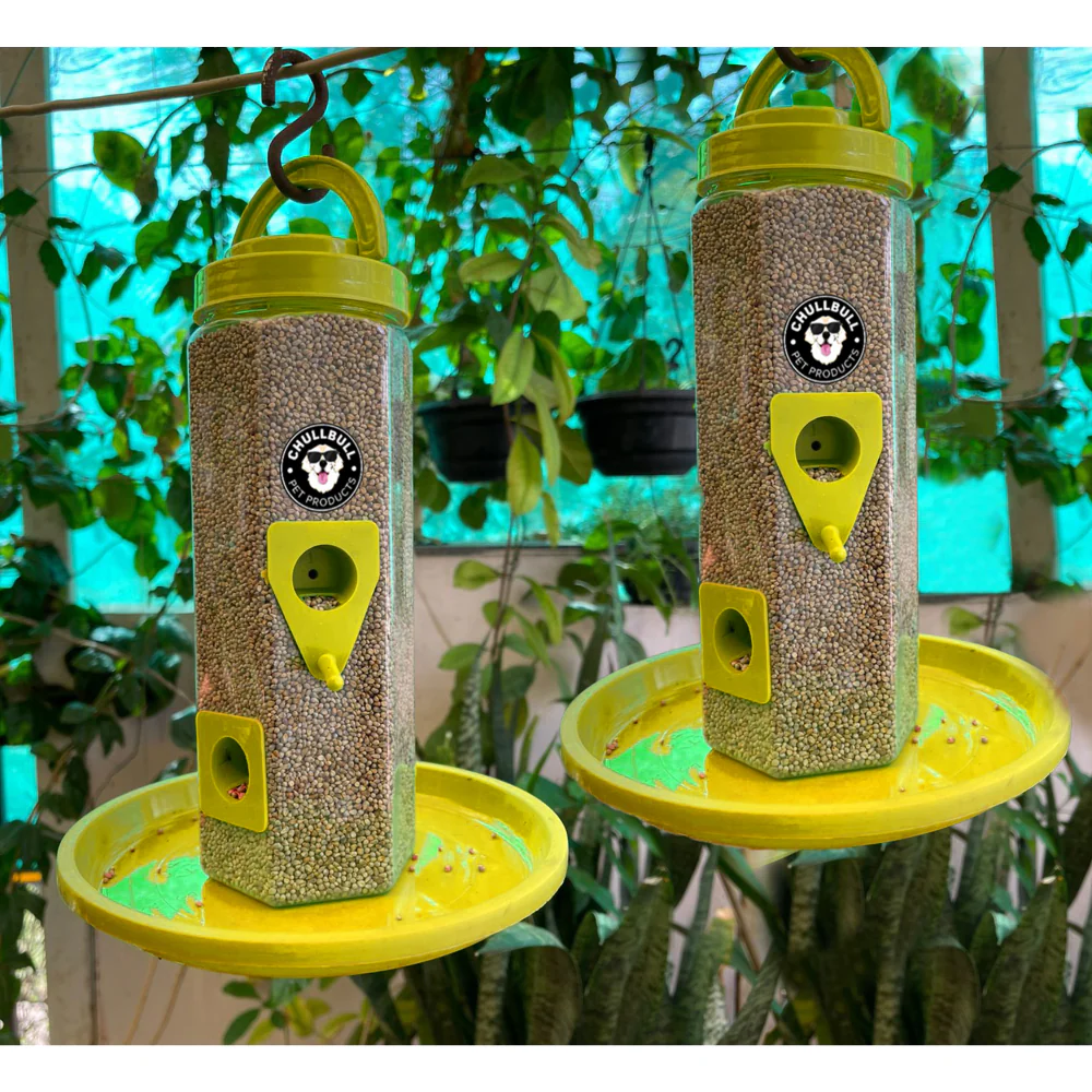 Chullbull Balcony Grill Food Feeder for Birds (Yellow) - Image 2