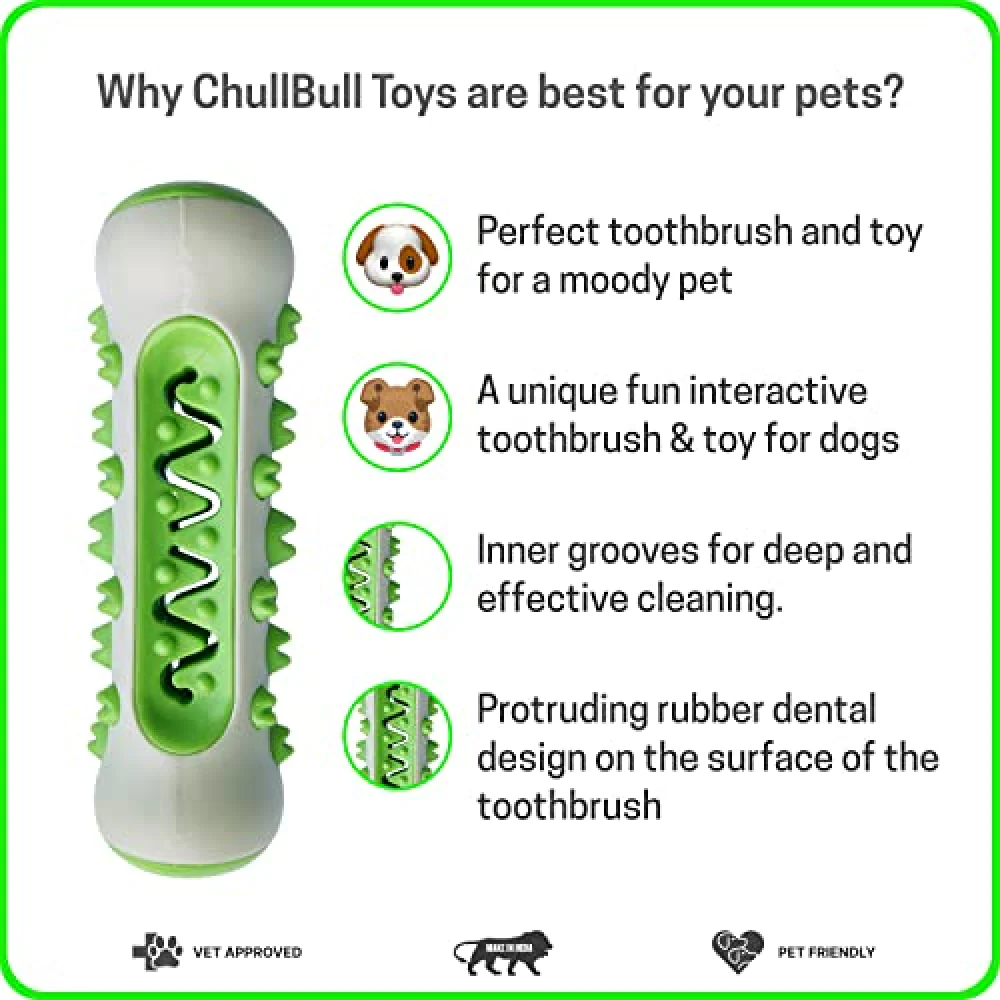 Chullbull Bite Resistance Alpha Toothbrush Toy for Dogs (Yellow) - Image 3