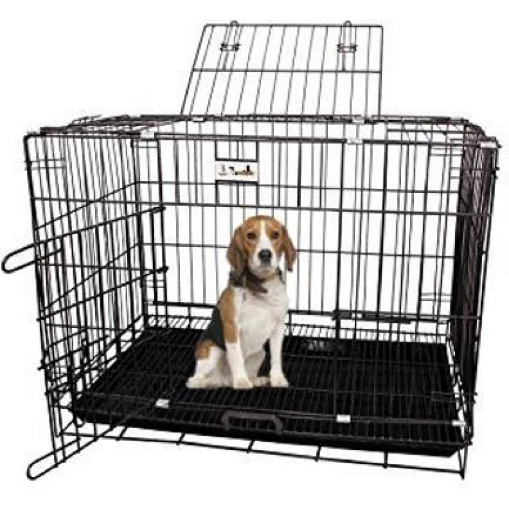 Chullbull Dual Door Heavy Duty Iron Powder Coated with Removable Tray Carrier for Dogs and Cats (Black) - Image 3