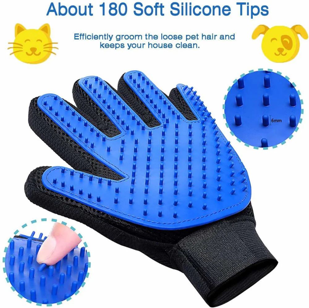 Chullbull Grooming Bath Gloves for Dogs (Blue/Black) - Image 4