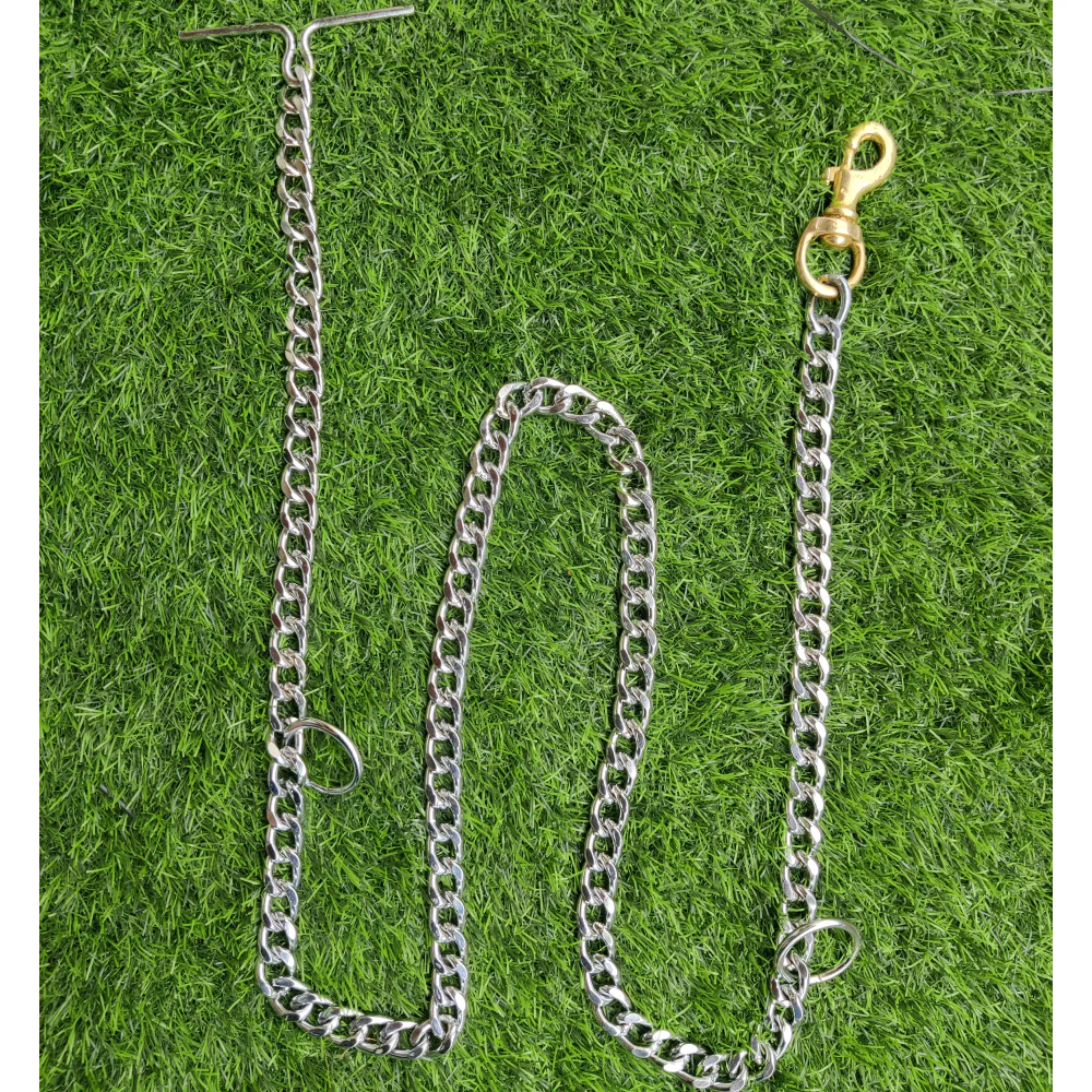 Chullbull Heavy Duty Brass Chain Leash for Dogs (Silver) - Image 3