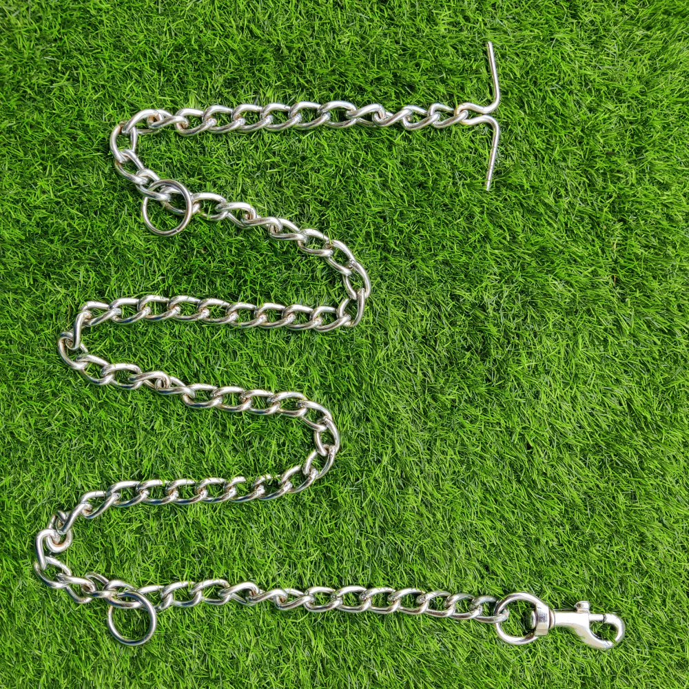 Chullbull Heavy Duty Chain Leash for Dogs (Silver) - Image 3