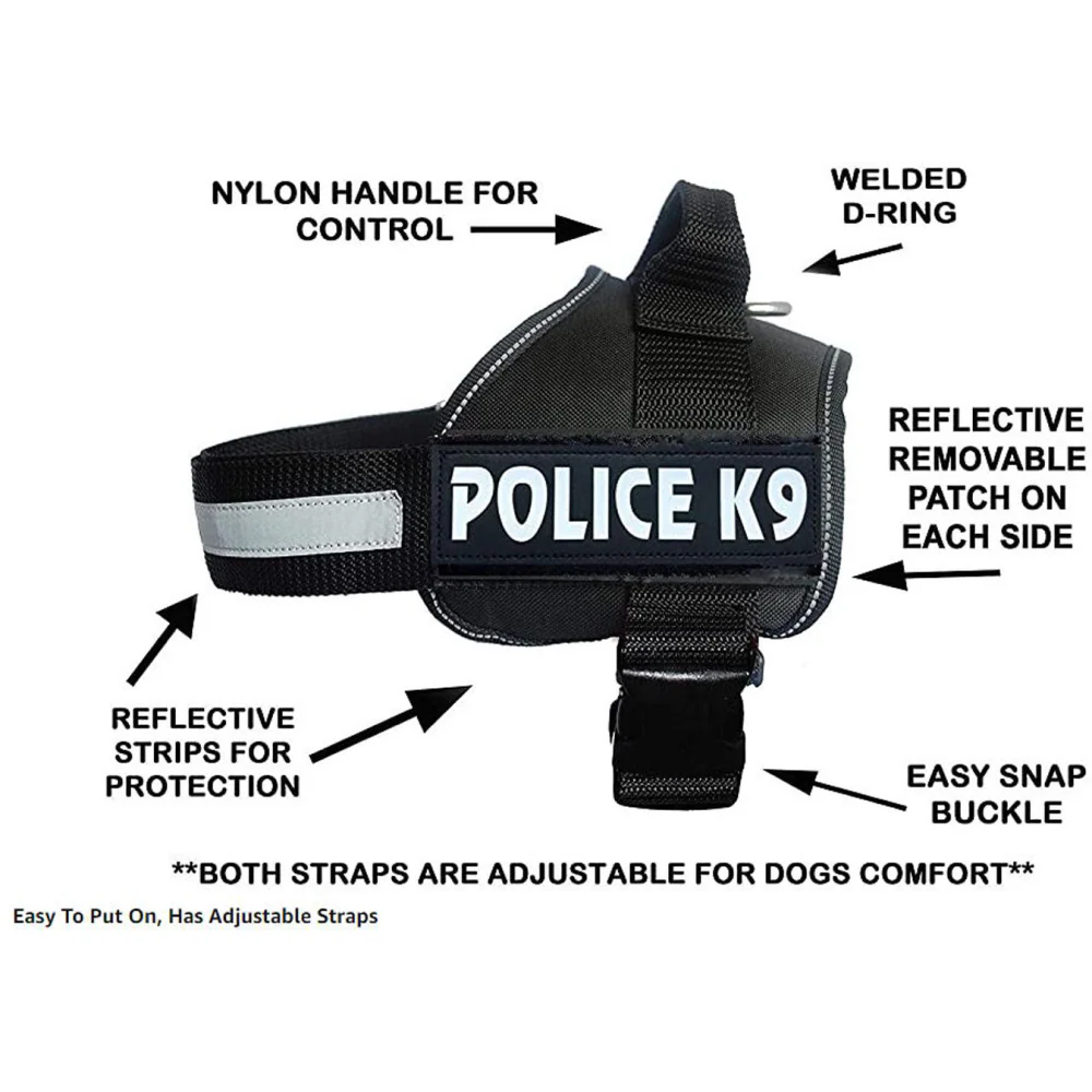 Chullbull K9 Police Buckle Harness for Dogs (Black) - Image 3
