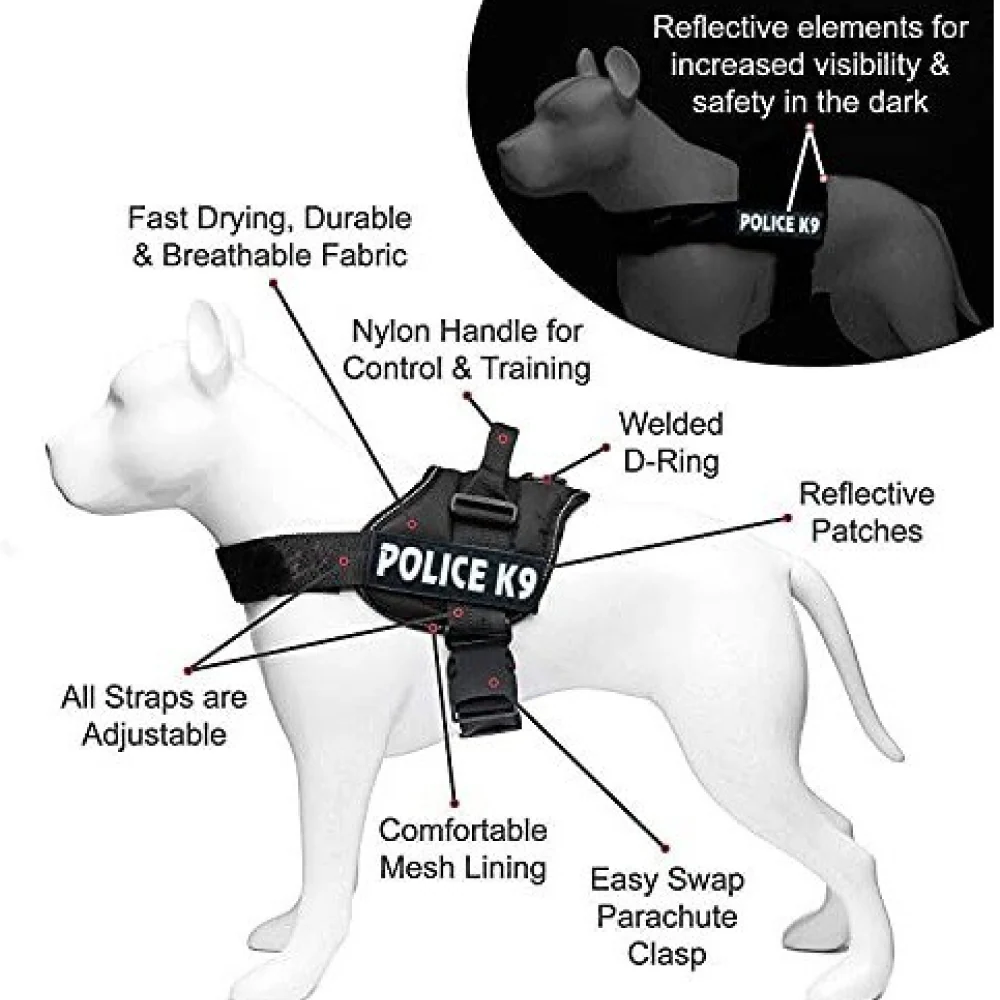 Chullbull K9 Police Buckle Harness for Dogs (Black) - Image 4