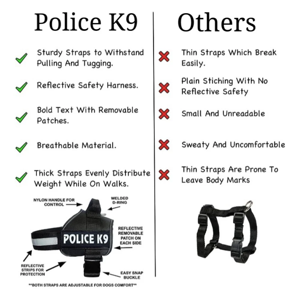 Chullbull K9 Police Buckle Harness for Dogs (Black) - Image 5