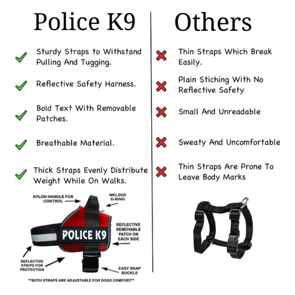 Chullbull K9 Police Buckle Harness for Dogs (Red) - Image 4