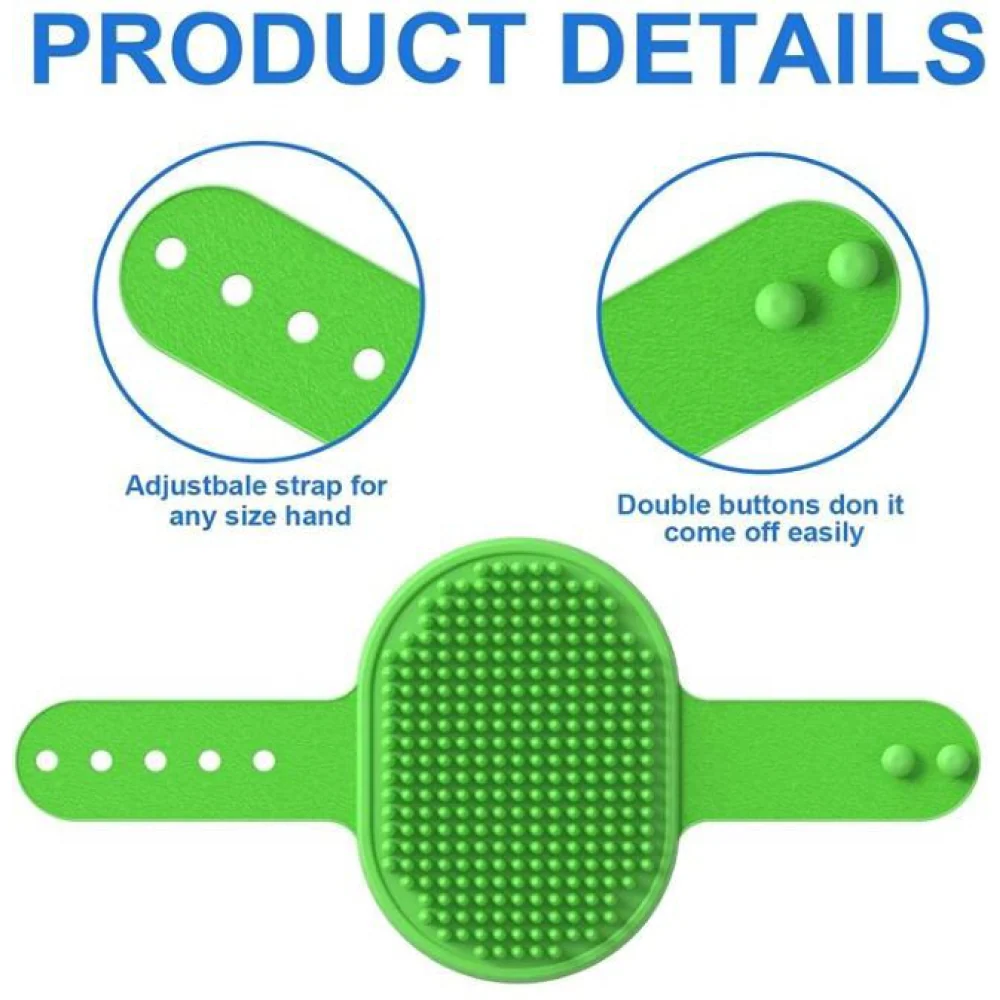 Chullbull Rubber Bristles Hand Brush Comb for Dogs (Green) - Image 3
