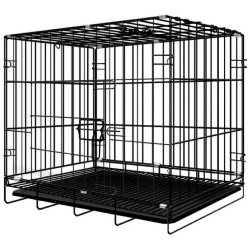Chullbull Single Door Iron Powder Coated with Removable Tray Carrier for Dogs and Cats (Black) - Image 4