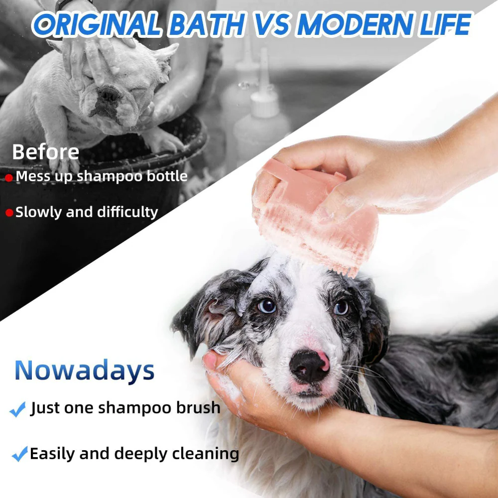 Chullbull Soft Silicon Bath Brush for Dogs and Cats (Pink) - Image 4