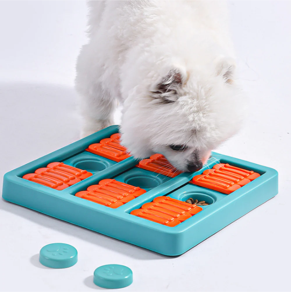 Pet Vogue Slow Feeder Rectangle Shaped Toy for Dogs (Turquoise/Orange) - Image 2