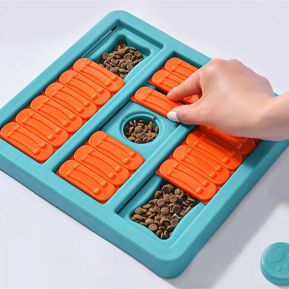 Pet Vogue Slow Feeder Rectangle Shaped Toy for Dogs (Turquoise/Orange) - Image 3