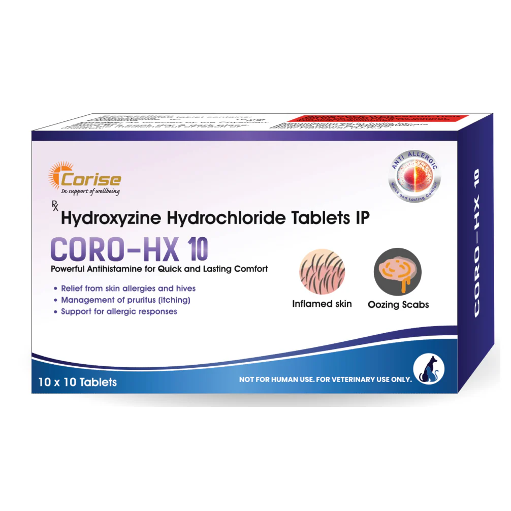 Corise Coro HX 10mg Tablet (Hydroxyzine Hydrochloride) for Dogs and Cats - Image 2