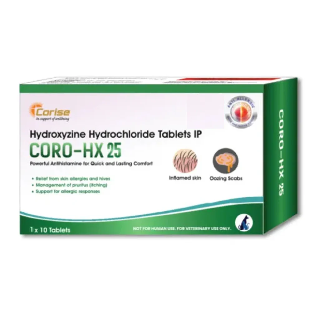 Corise Coro HX 25mg Tablet (Hydroxyzine Hydrochloride) for Dogs and Cats - Image 2