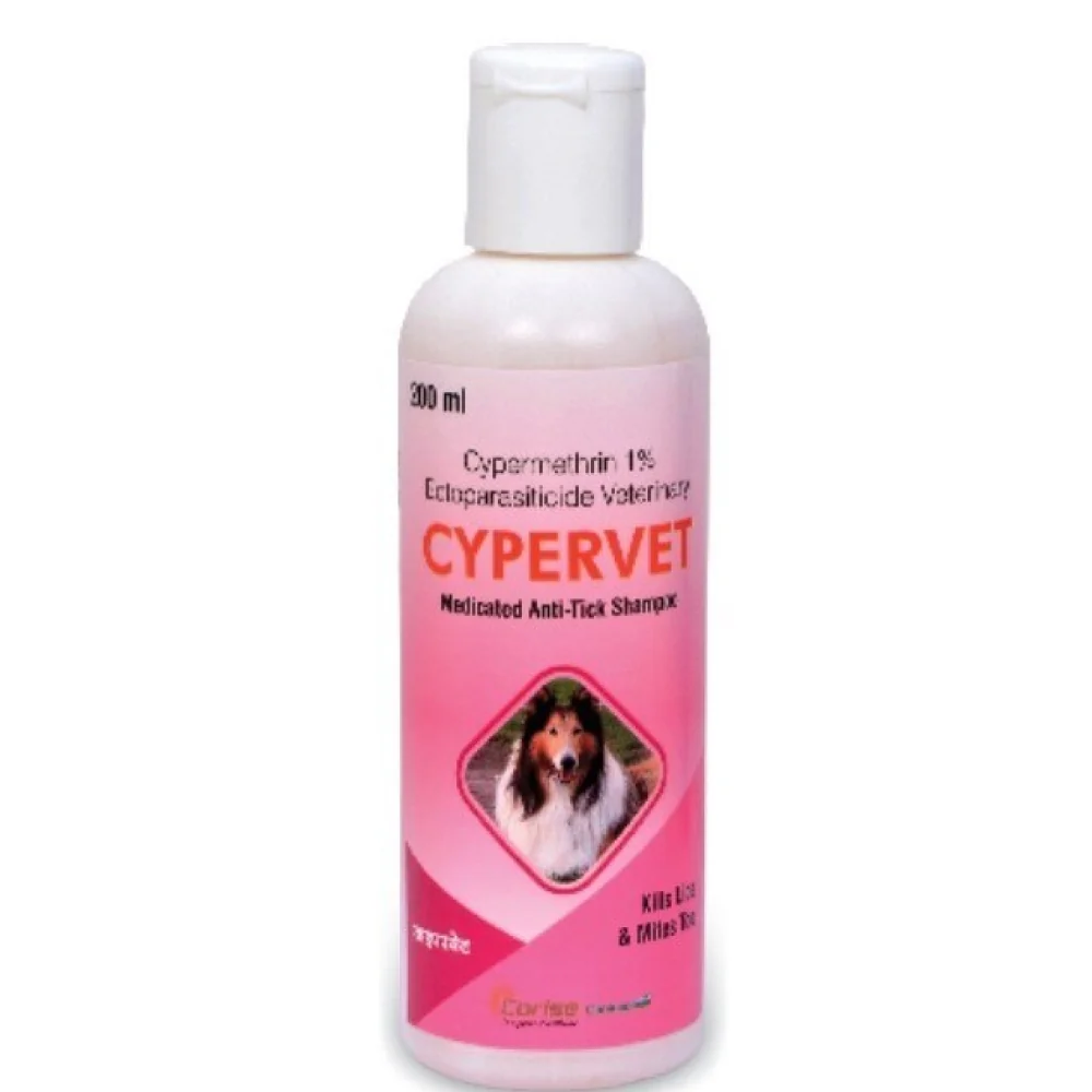 Corise Cypervet Tick & Flea Shampoo (Cypermethrin) 200ml for Dogs