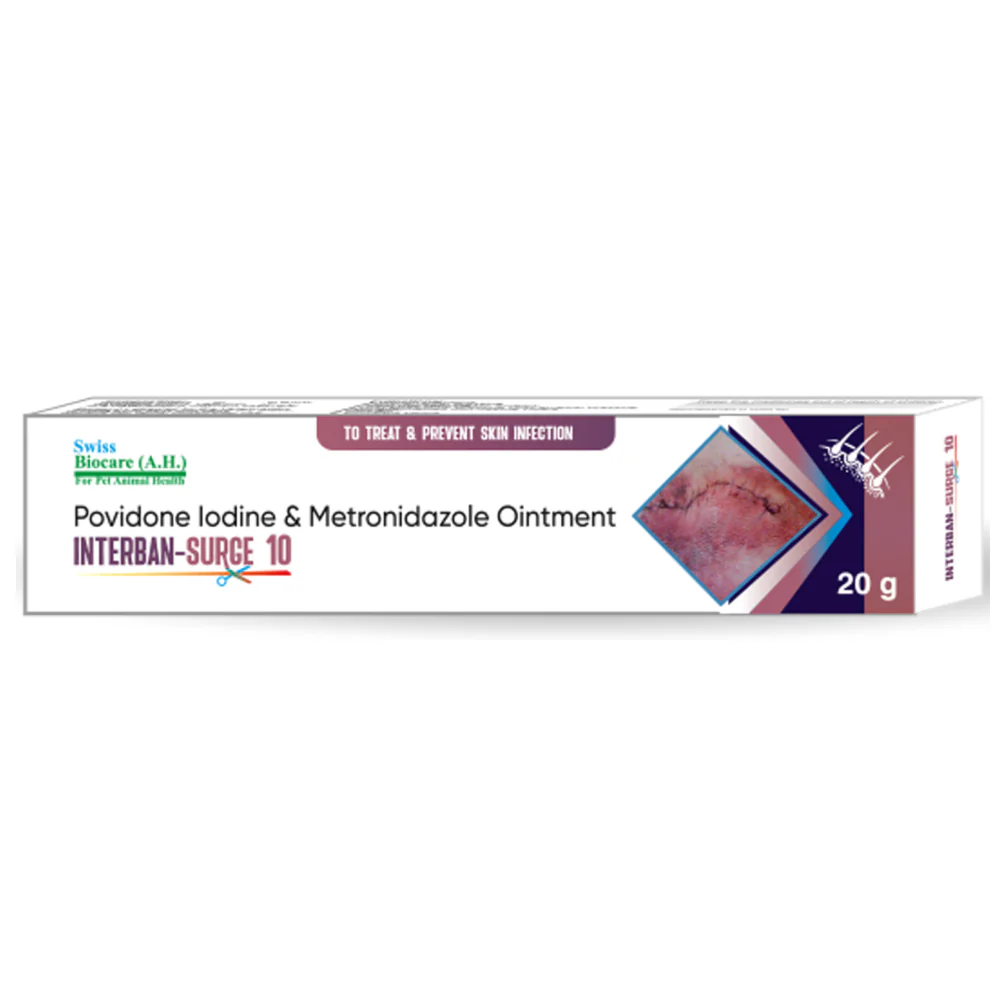 Corise Interban Surge 10 Ointment (Povidine Iodine & Metronidazole) for Dogs - Image 2