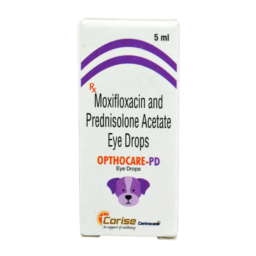 Corise Opthocare PD Eye Drops (Moxifloxacin Prednisolone) for Dogs and Cats (5ml) - Image 2