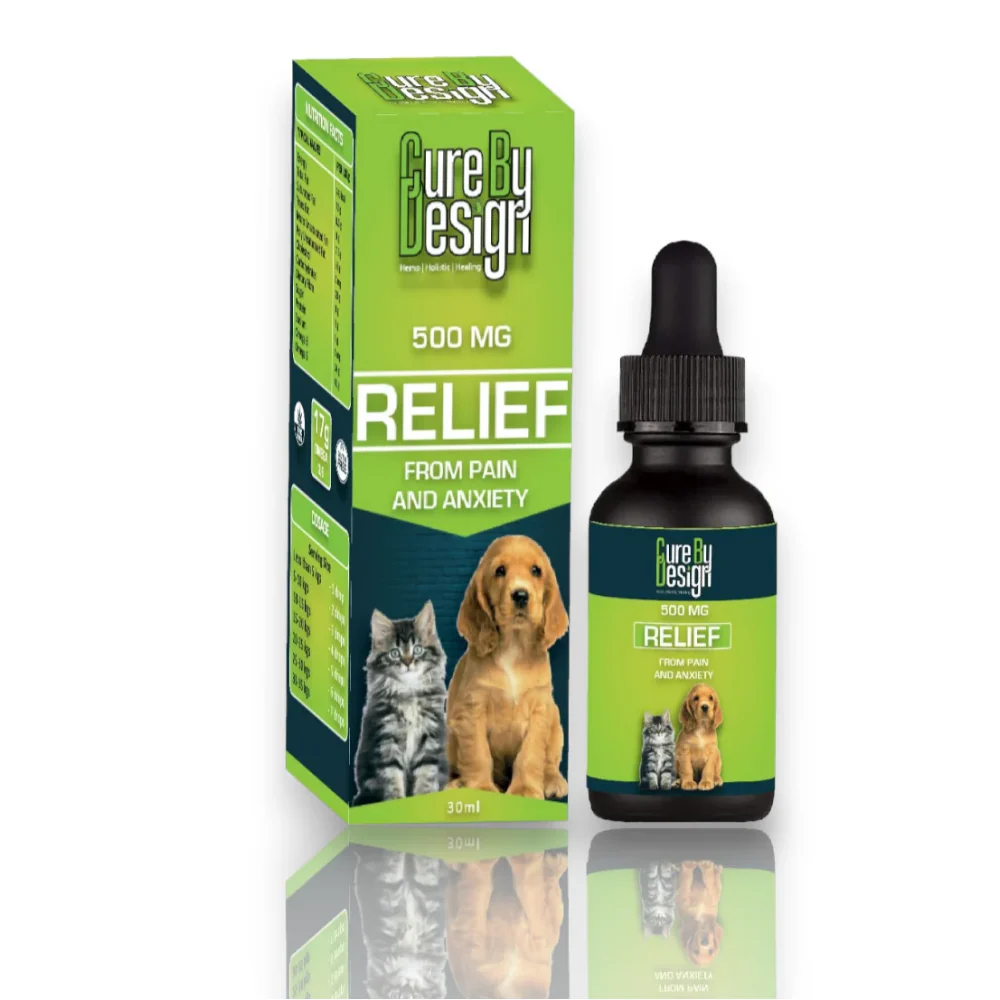 Cure By Design 500mg CBD Relief Oil for Dogs and Cats - Image 4