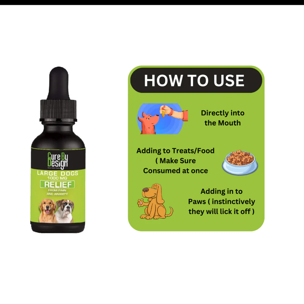 Cure By Design 1000mg CBD Relief Oil for Large Dogs (30ml) - Image 4
