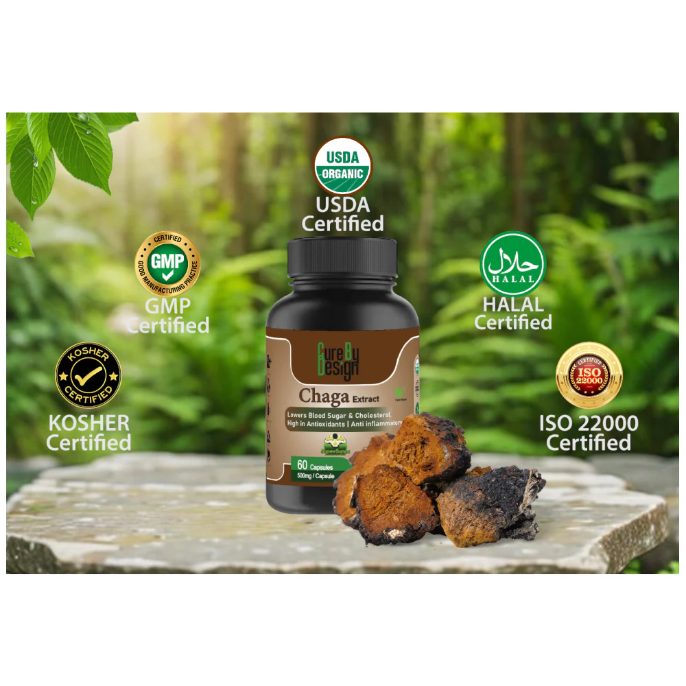 Cure By Design Chaga Mushroom Capsules for Dogs and Cats - Image 3
