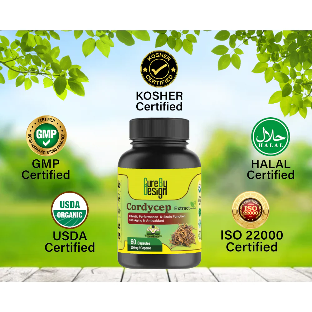 Cure By Design Cordycep Mushroom Capsules for Dogs and Cats - Image 4