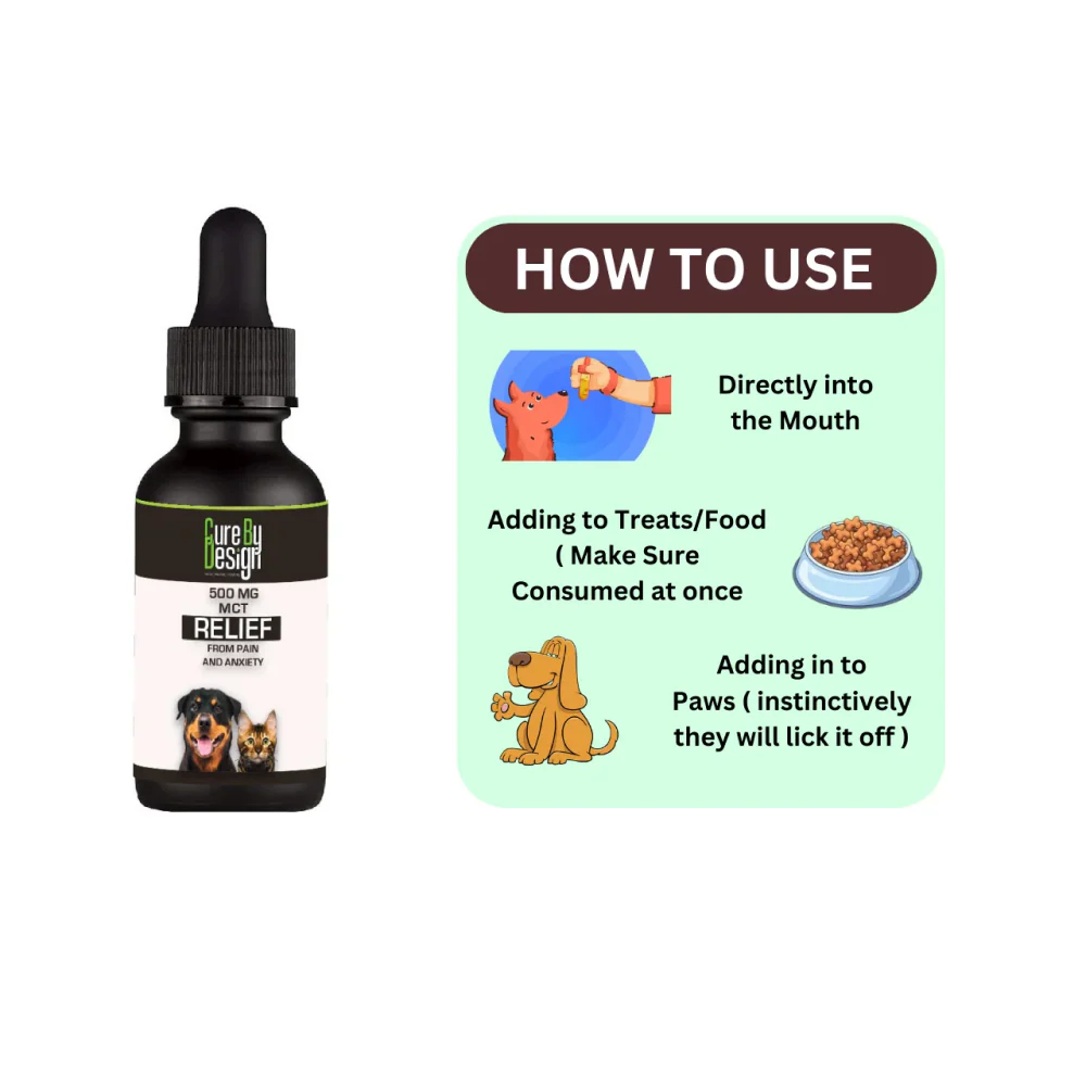 Cure By Design Hemp Oil with 500mg CBD (MCT) for Dogs and Cats - Image 3