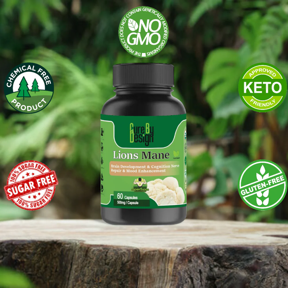 Cure By Design Lion Mane Mushroom Capsules for Dogs and Cats - Image 3